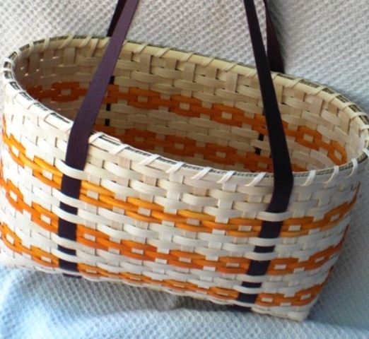 Large Tote Basket In Orange Large Tote Basket In Orange