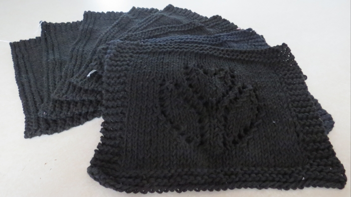 2 Dishcloth Knitted Tulip Black
