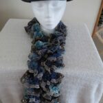 Ruffled Gold Black Blue Teal with Butterfly Pin and Fedora